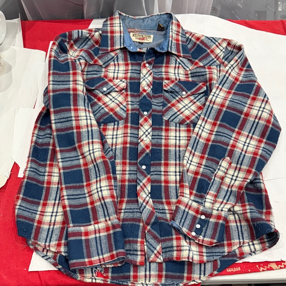 Red and Blue Plaid Flannel Shirt